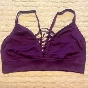 NEW Victoria's Secret strappy sports bra racer back plum size large